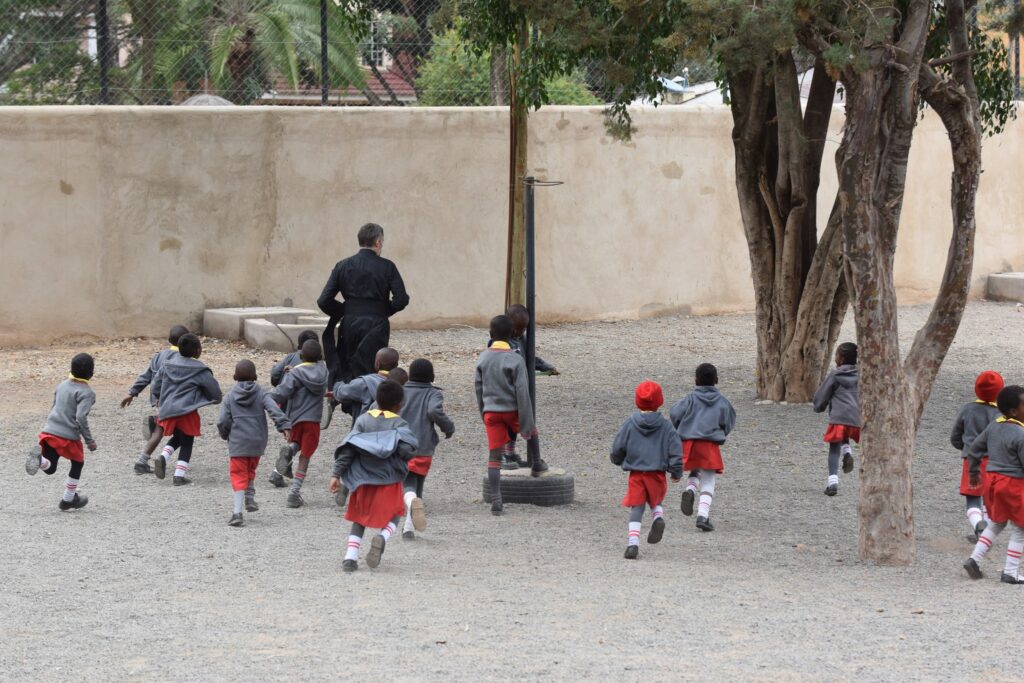 Holy Cross Catholic International School  Reception Class playing field.